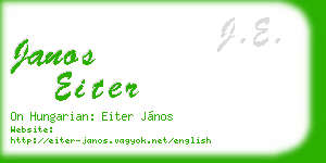 janos eiter business card